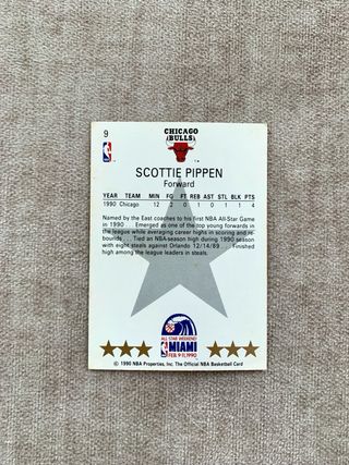 Carta NBA Scottie Pippen All-Star #9 Hoops 90-91
