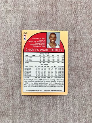 Carta NBA Charles Barkley Sixers #225 Hoops 90-91
