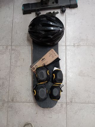 Lote skate, protecciones y casco