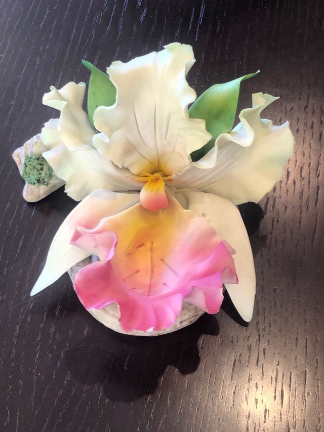 Flor orchidea en porcelana  FABAR Capodimonte