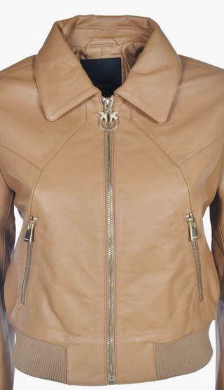 Pinko donna giacca pelle fiore 100%