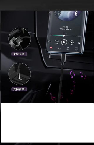Cable Auxiliar audio con carga 2 en 1 para iPhone