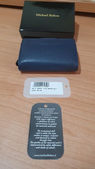 Portafoglio in pelle Blu Michael Bolton