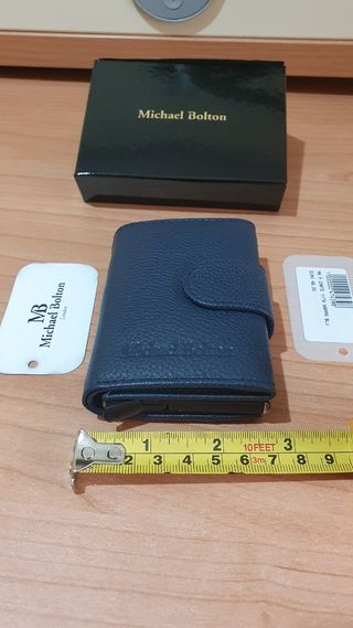 Portafoglio in pelle Blu Michael Bolton
