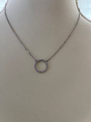 Collar plata circulo circonitas