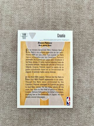 Carta NBA Drazen Petrovic #188 Upper Deck 91-92 🇪🇸