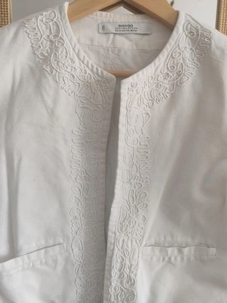 Chaqueta blazer eventos mango con bordados algodón