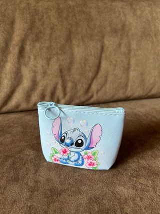 Mini pochette portamonete con stampa Stitch
