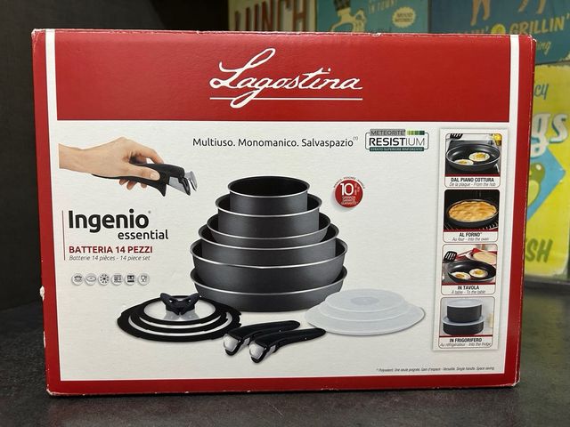 Lagostina batteria 14pz Ingenio + 2 coperchi extra