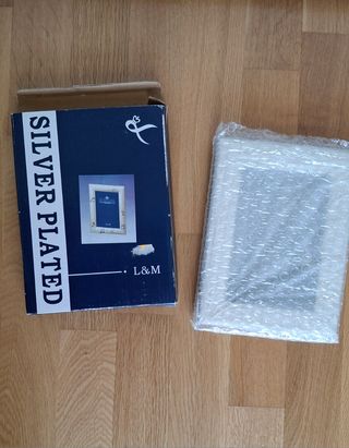 Marco fotos plateado 10x15 notas música