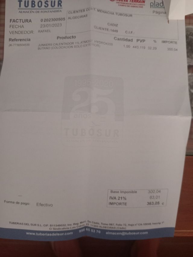 Termo calentador de agua