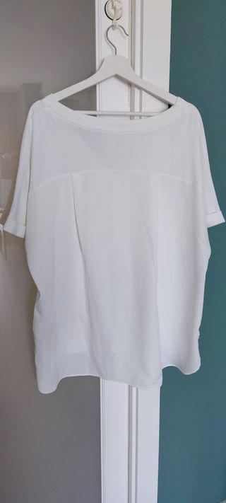 Blusa blanca manga corta Violeta by Mango