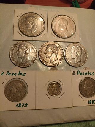 LOTE MONEDAS ESPAÑA PLATA 