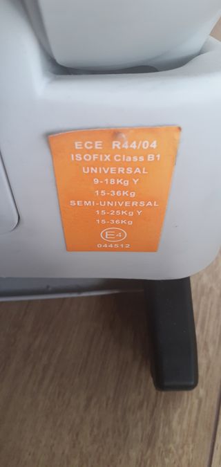 Silla con isofix para grupos 1, 2 y 3