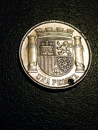 MONEDA 1 PESETA 1933 PLATA