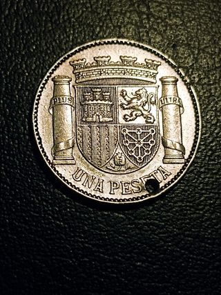 MONEDA 1 PESETA 1933 PLATA