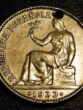MONEDA 1 PESETA 1933 PLATA