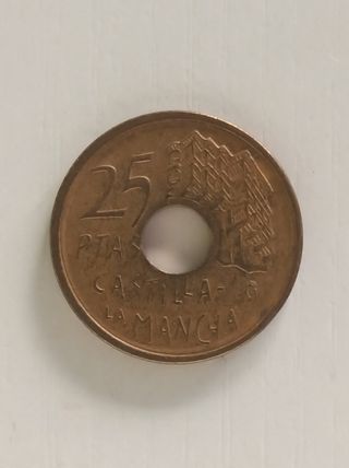 5 monedas de 25 ptas 1990-92-91-96