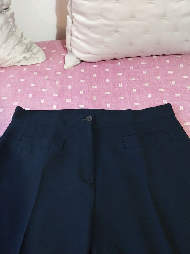 Pantalón recto vestir azul marino Talla M