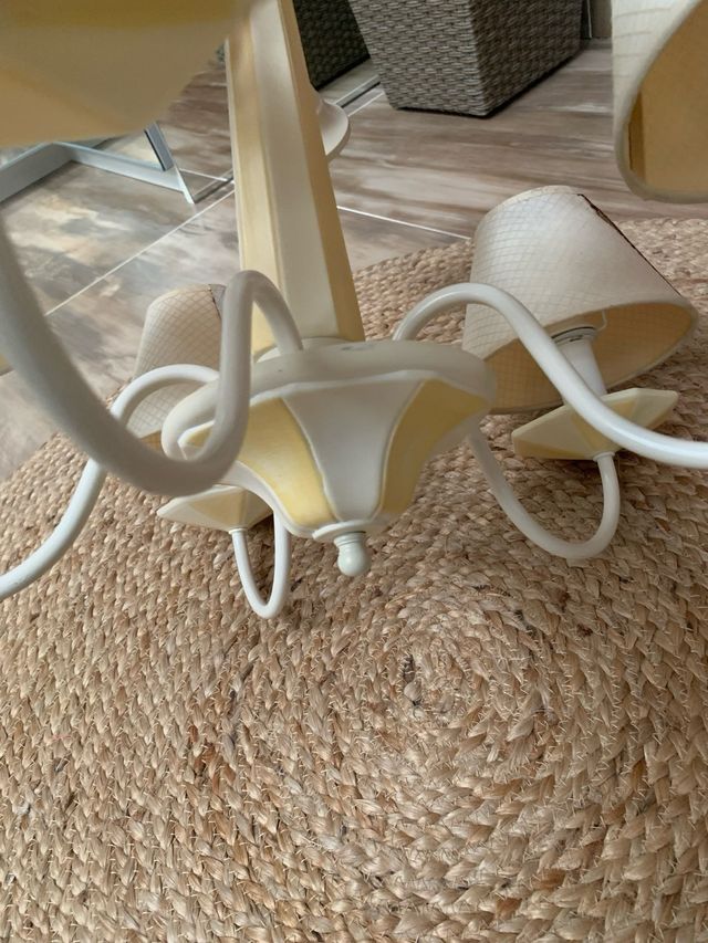 Lámpara de techo beige (5 brazos)