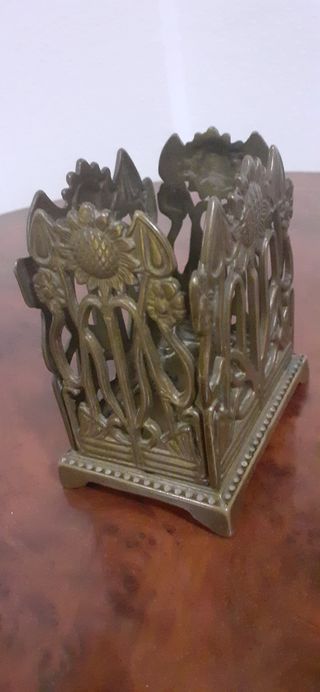 Bronce organizador antiguo de escritorio vintage.