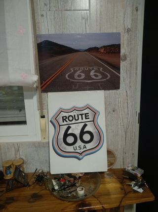 Ruta 66, rótulo cartel moteros