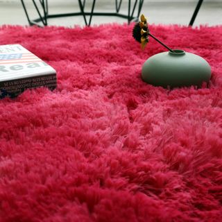 LYKEJI Alfombra Redonda, Pelo Largo, 140cm X 140cm