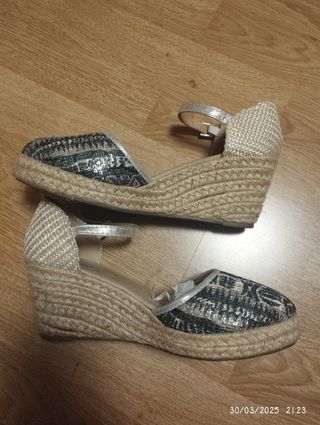 Sandalias de cuña estilo esparteña 38