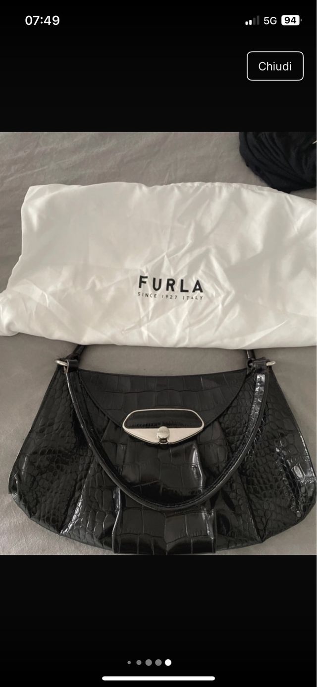 Borsa pelle effetto coccodrillo furla