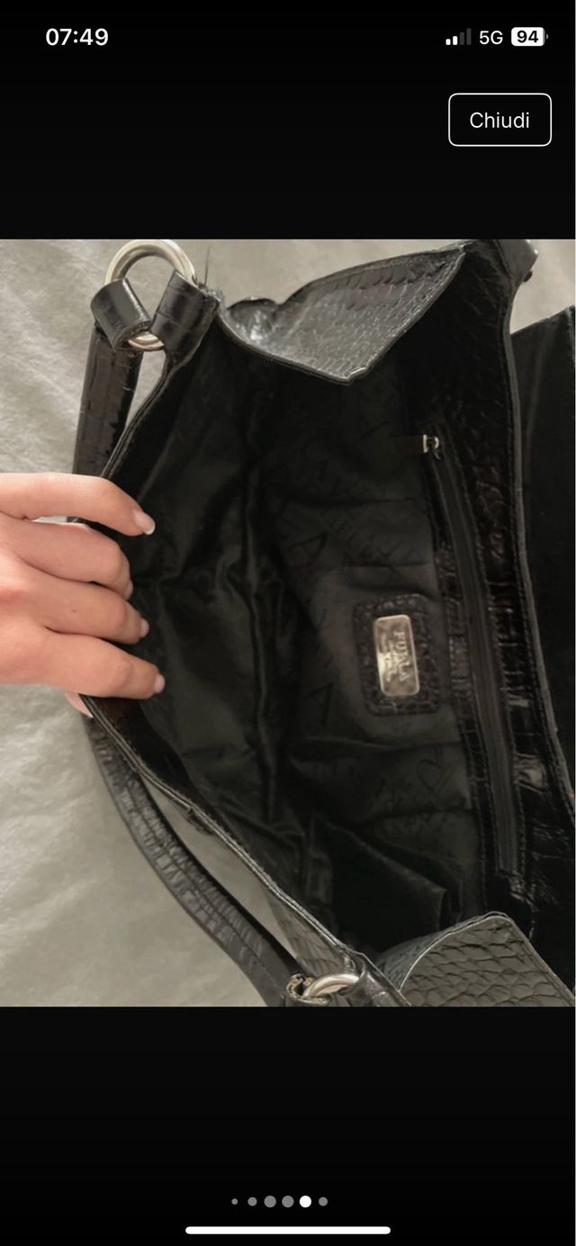 Borsa pelle effetto coccodrillo furla