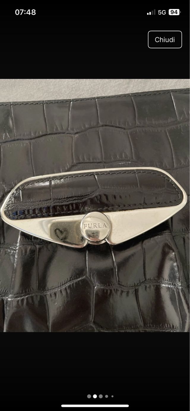 Borsa pelle effetto coccodrillo furla