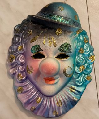 maschera veneziana pagliaccio in porcellana