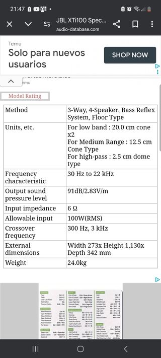 Columnas Sonido JBL XTI 100