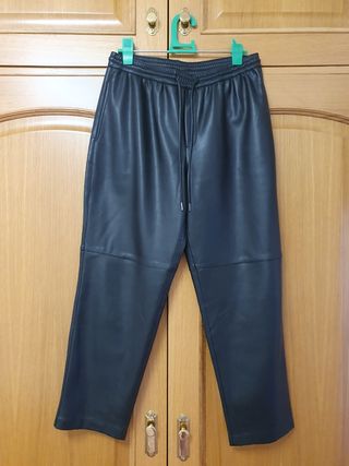 Pantalon ancho piel