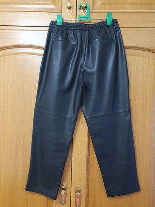 Pantalon ancho piel