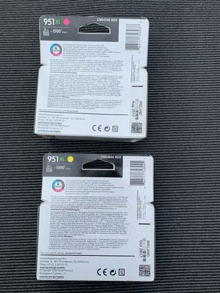 Cartuchos de tinta HP 951 XL.