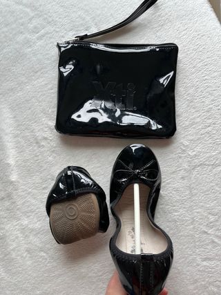 Manoletinas plegables negras con bolsa