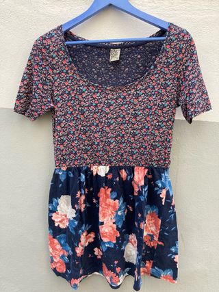 Vestido playero flores P&B
