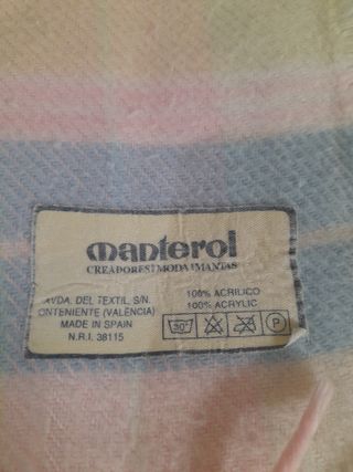 manta bebé Manterol,  para moisés, carrito bebé