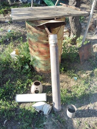 Terminal de chimenea dos tubos y un codo