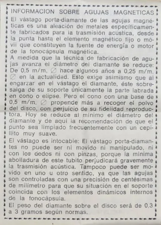 AGUJA TOCADISCOS - SHURE 33 DIAMANTE