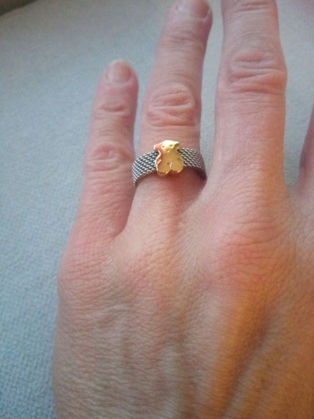 Anillo de acero y oro Tous