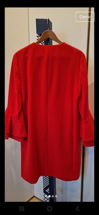 Abrigo chaqueta fiesta coctel Zara talla M rojo