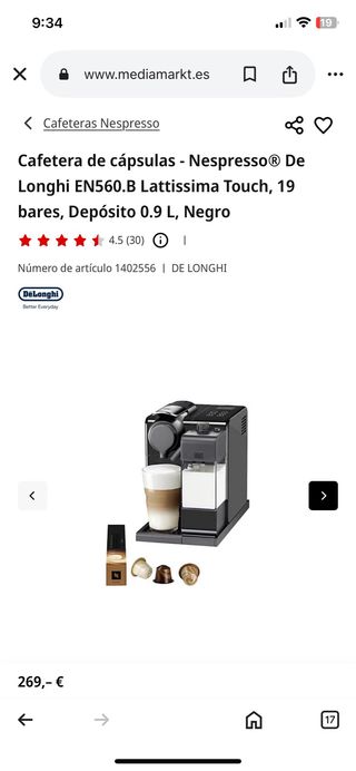 Cafetera Delonghi En560 B