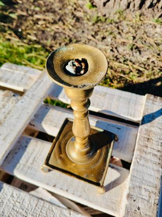 REBAJADO! CANDELABRO DE BRONCE DE ORIGEN VASCO