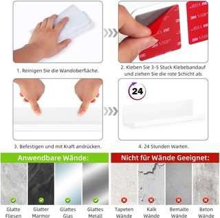 LOFTPLUS Baldas Pared Sin Agujeros Juego de 4.