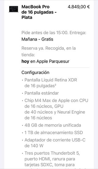 Macbook pro 16” M4 MAX