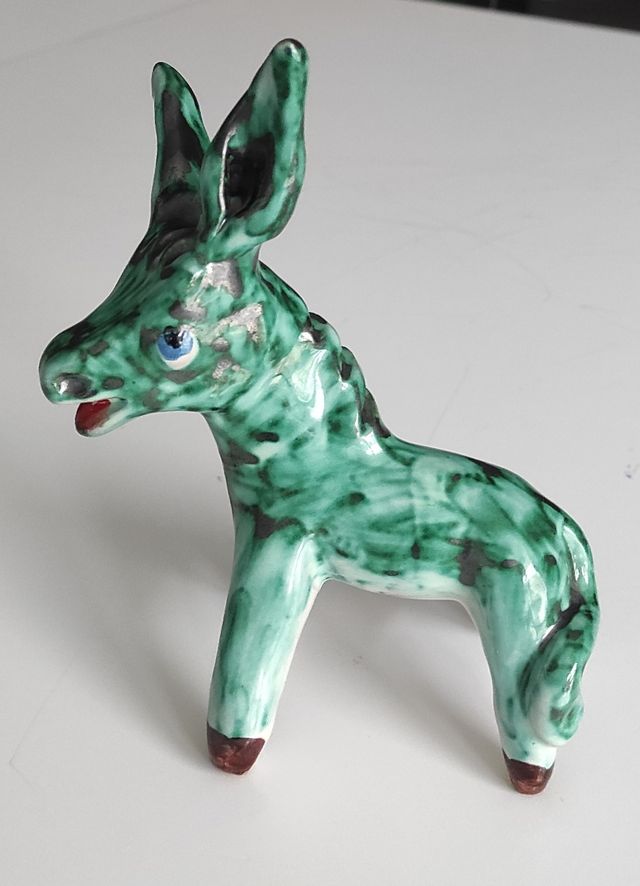 Asinello portafortuna in ceramica