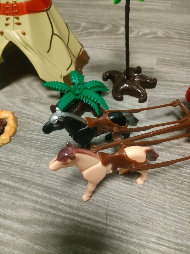 SUPER LOTE TIPO PLAYMOBIL VAQUEROS INDIO