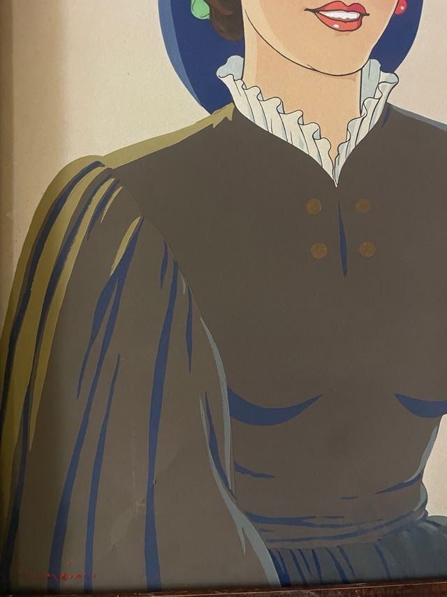 quadro antico dipinto a mano 900 con cornice legno